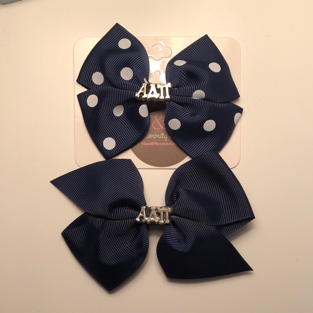 TWO ADPi Navy Hair Bows
